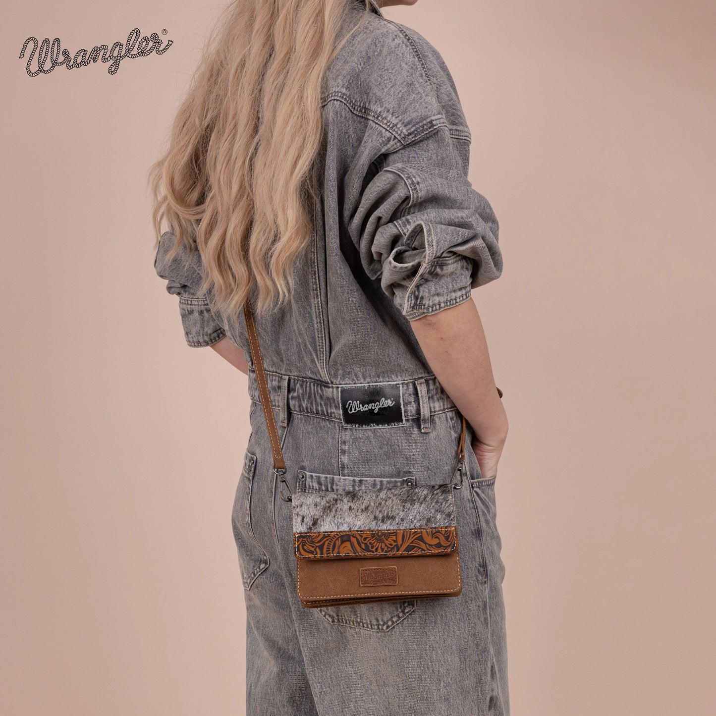 Wrangler Hair-On Cowhide Wallet/Crossbody