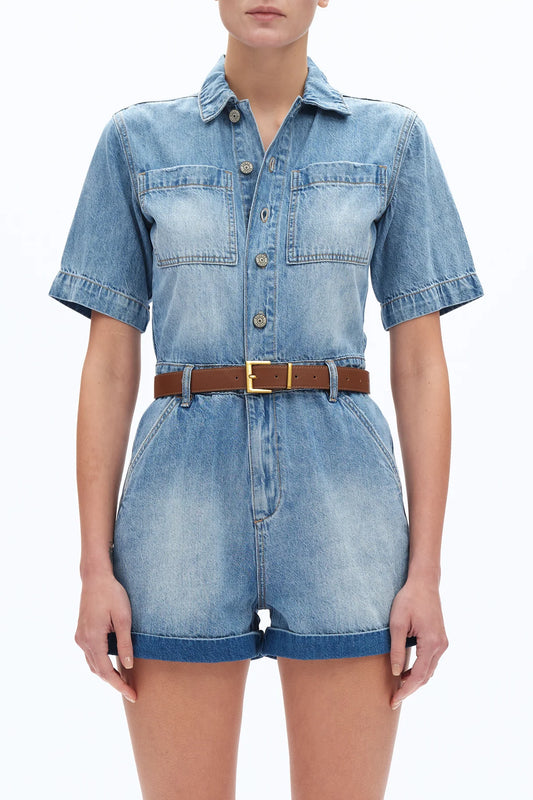 Bayeas Boxy Fit Denim Romper