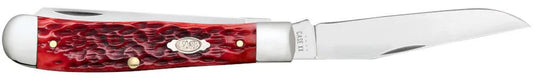 Case Peach Seed Jig Dark Red Bone Carbon Steel Trapper
