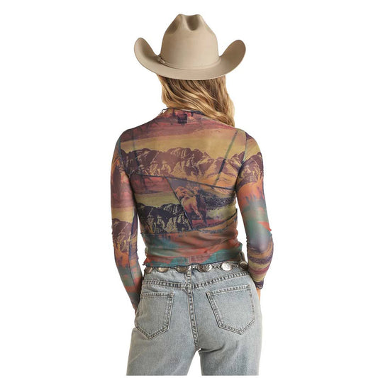 Panhandle Women's Multi Print Mesh Shirt