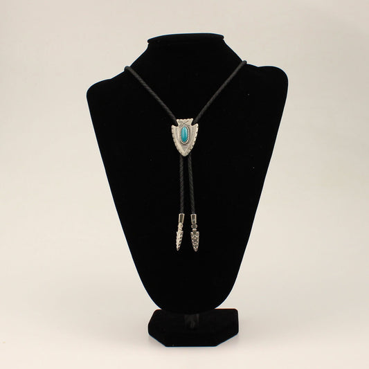 Double S Turquoise Stone Arrowhead Bolo