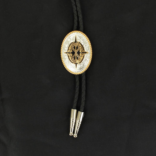 Double S Gold Aztec Design Bolo
