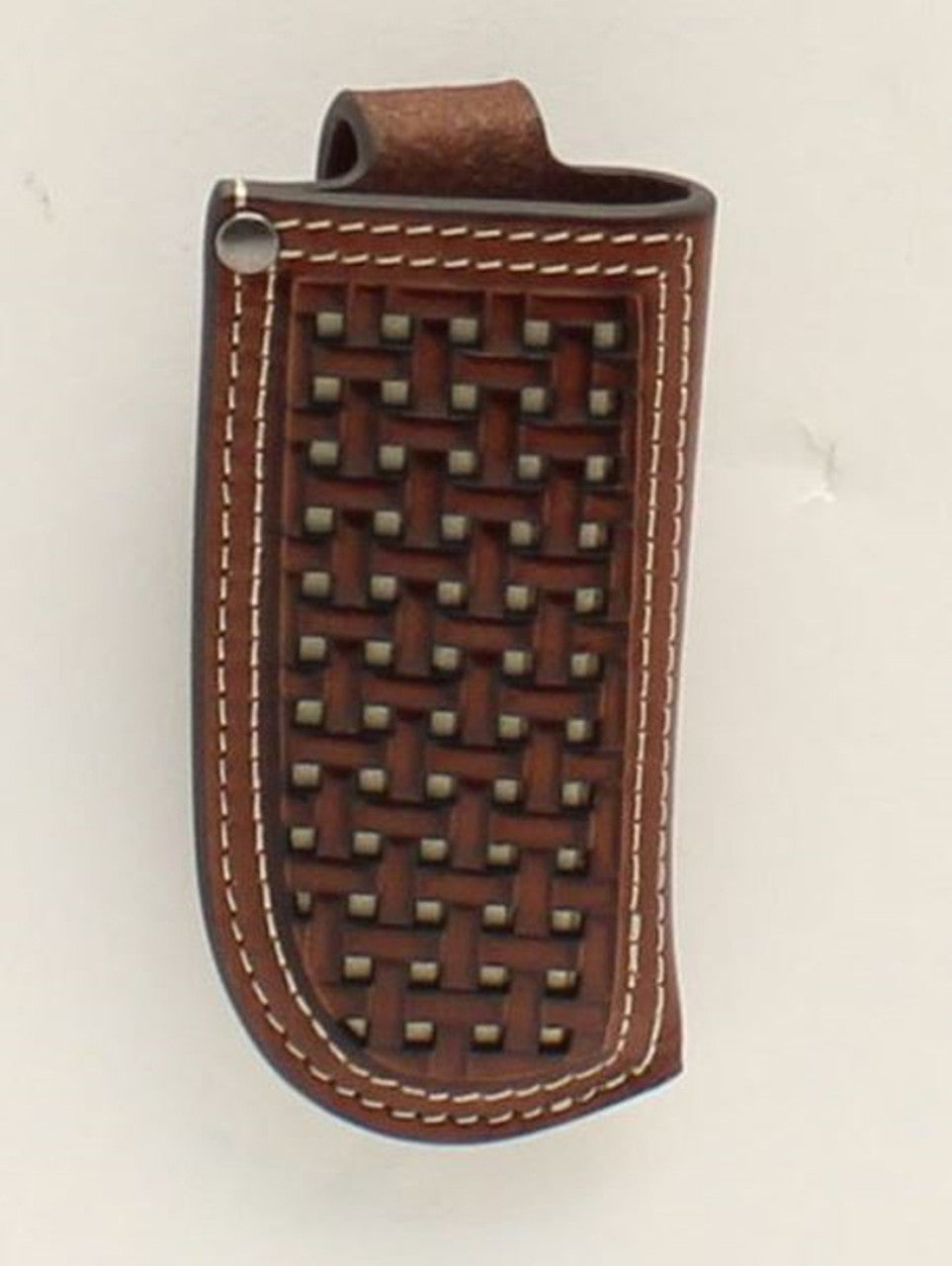 Ariat Leather Basket Weave Embossed Knife Sheath