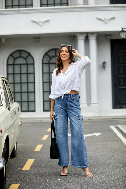 Cargo Bamboo Denim Pants