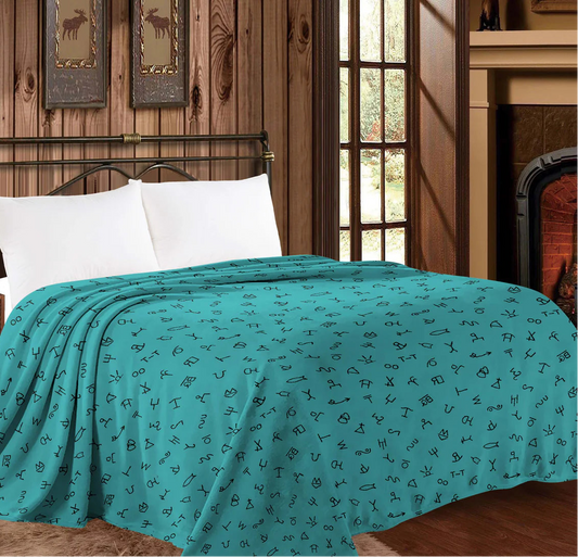 Western Turquoise Twin Throw Blanket