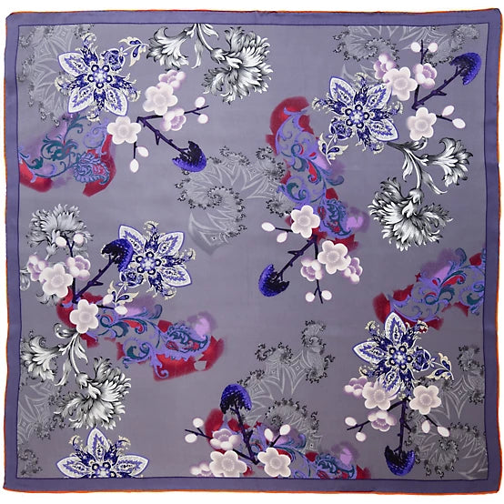 Wyoming Traders Charmeuse Grey Ghost Silk Wild Rag