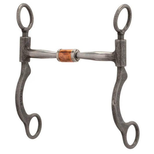Weaver Pro Series Short 6-1/2" Cheek Horse Bit - 5" Sweet Iron Copper Roller