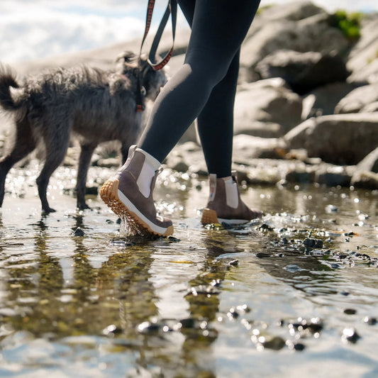XTRATUF Women's Leather Ankle Deck Boot in Fossil in Fossil/Stone
