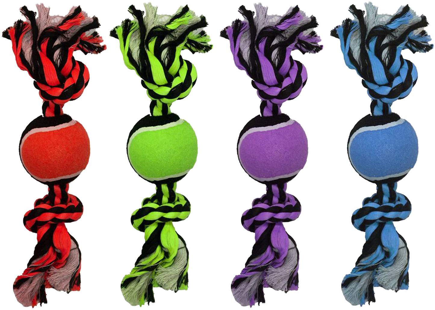 Multipet Nuts for Knots 2-Knot Rope with Tennis Ball
