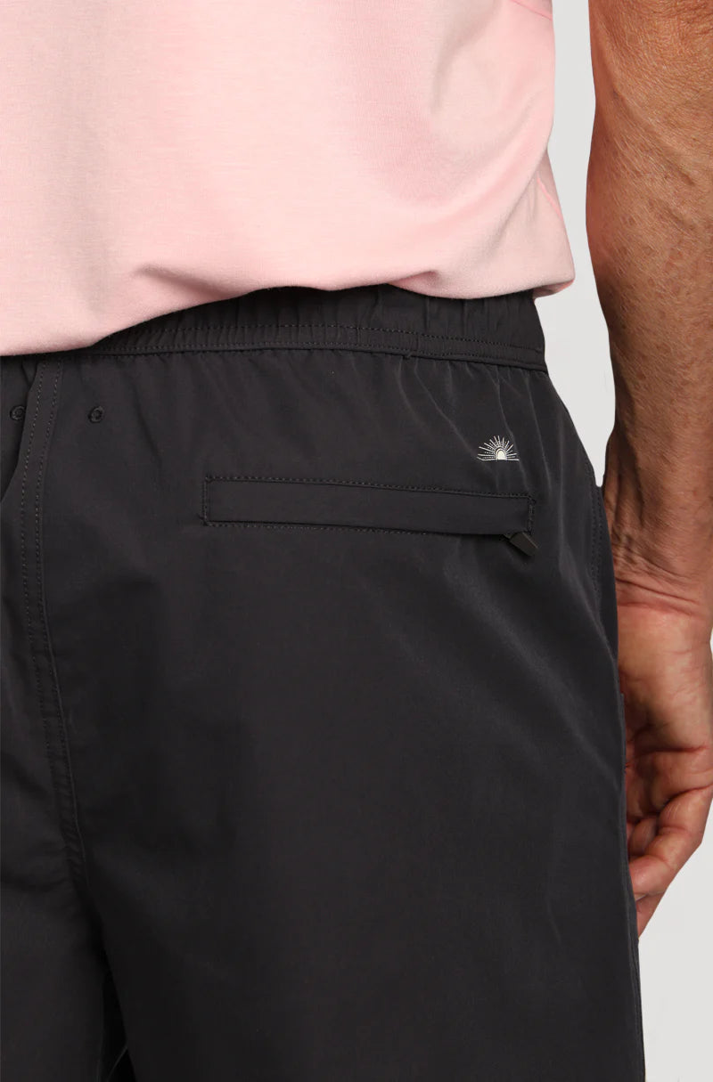 True Grit Dawn to Dusk Hybrid Drawstring Short in Charcoal