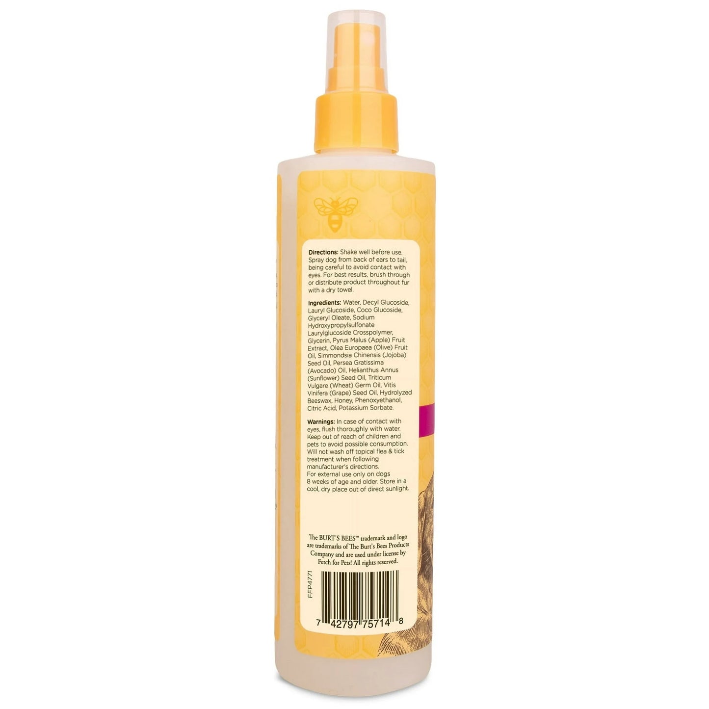 Burt's Bees for Dogs Natural Waterless Shampoo Spray with Apple and Honey