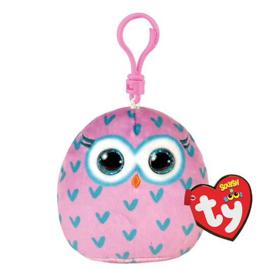 Ty Squish a Boos- Winks the Pink Owl on Clip