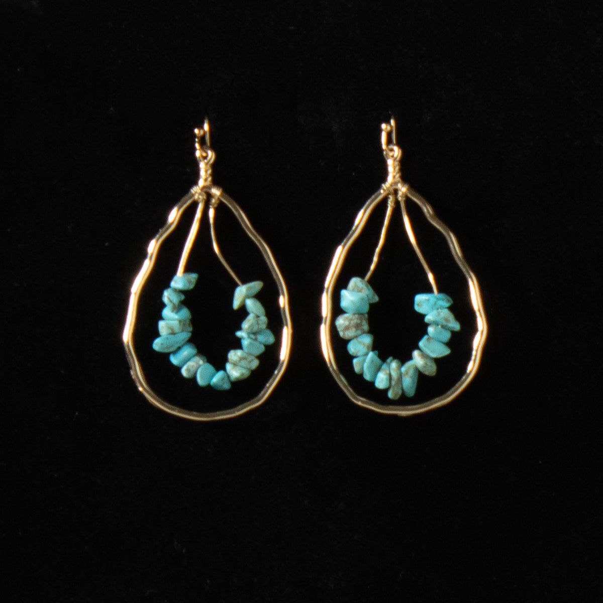 Blazin Roxx Turquoise Stone Tear Drop Earrings
