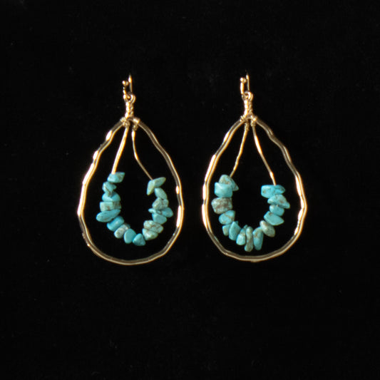 Blazin Roxx Turquoise Stone Tear Drop Earrings
