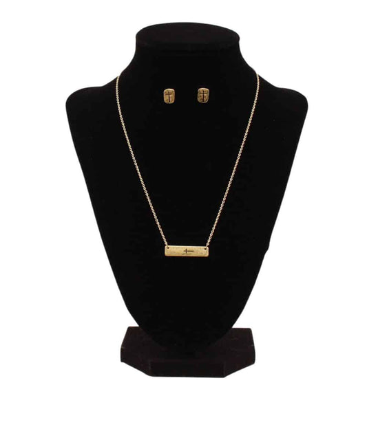 M&F Western Blazin Roxx Stamped Cross Jewelry Set