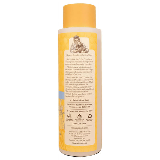 Burt's Bees Tearless 2-1 Dog Puppy Shampoo and Conditioner with Buttermilk and Linseed Oil