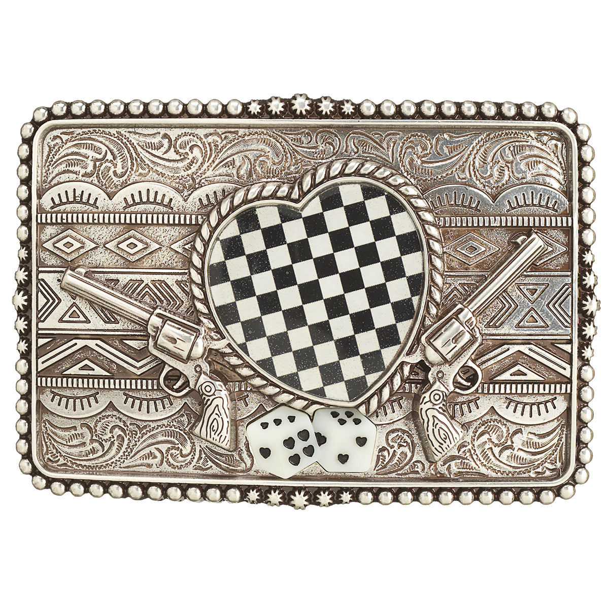 Blazin Roxx Womens Checkered Heart Buckle