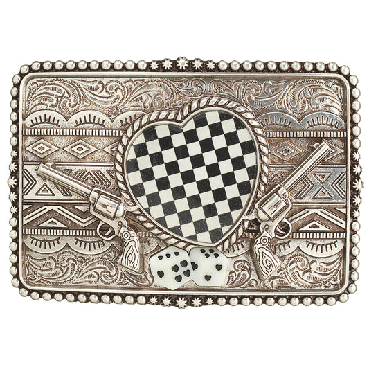 Blazin Roxx Womens Checkered Heart Buckle