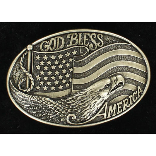 Nocona Oval God Bless America Buckle