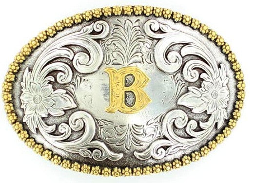 Nocona Oval Initial Belt Buckle