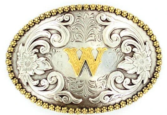 Nocona Oval Initial Belt Buckle