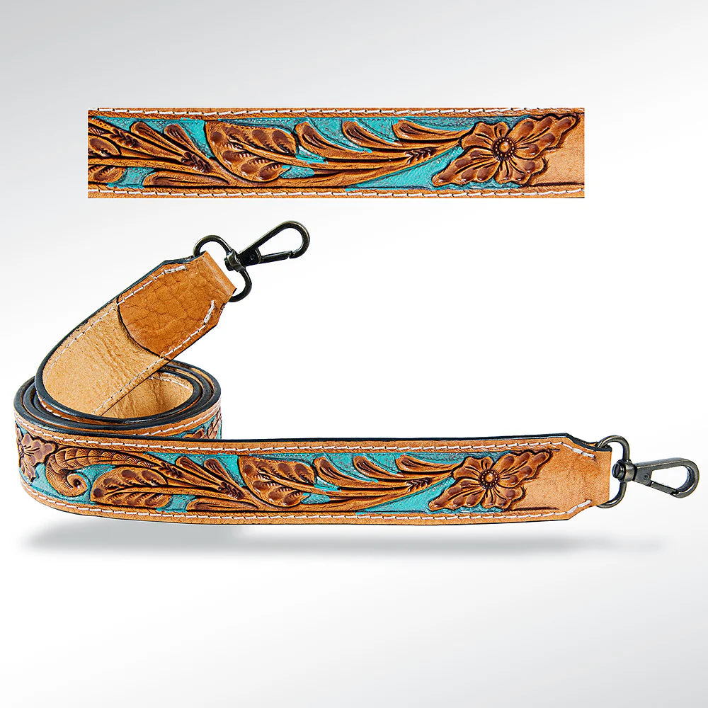 American Darling Tooled Leather Crossbody Handle Strap for Bags