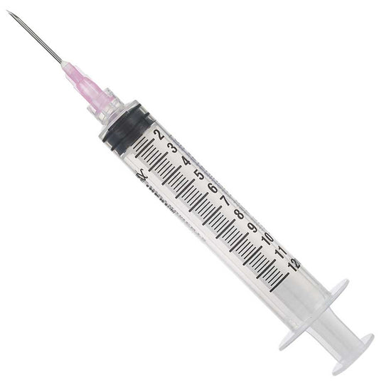 Ideal Disposable Syringe with Needle- 12cc with 18 G X 1"