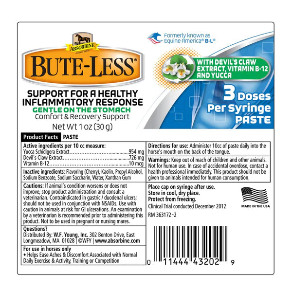 Absorbine Bute-Less® Comfort & Recovery Supplement Paste