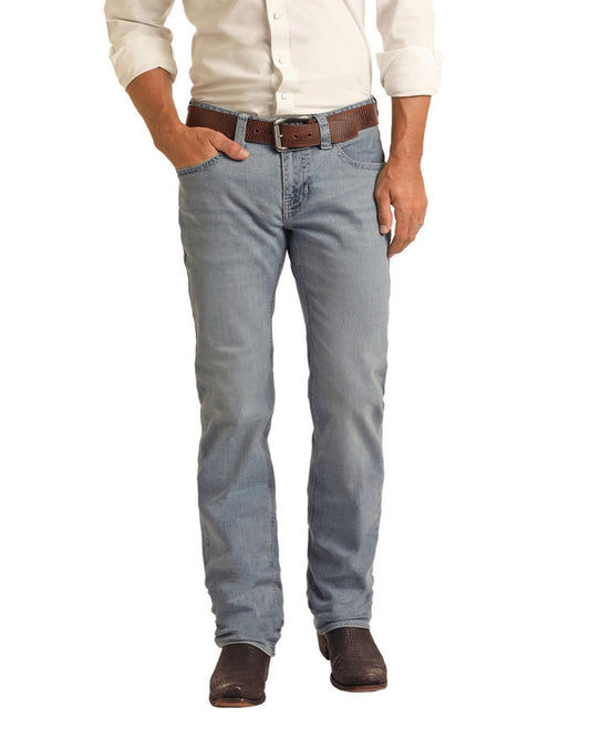 Rock & Roll Denim Men's Pistol Stackable Boot Cut Light Wash Jean