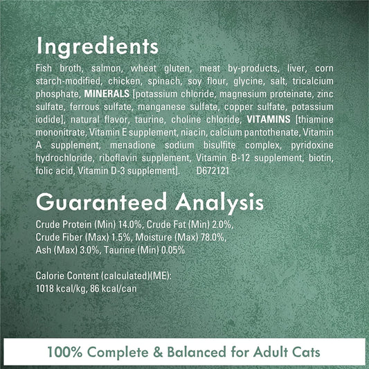 Fancy Feast Medleys Shredded Wild Salmon Fare with Spinach in a Savory Broth