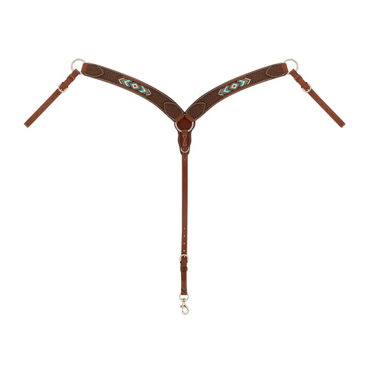 Weaver Beaded Contoured Breast Collar, Chestnut