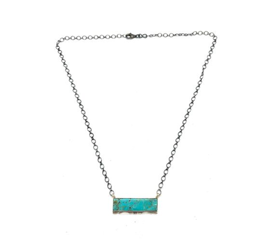 Navajo Handmade Kingman Turquoise Necklace - Steve Francisco