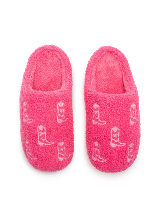 Pink Cowgirl Boot Slippers
