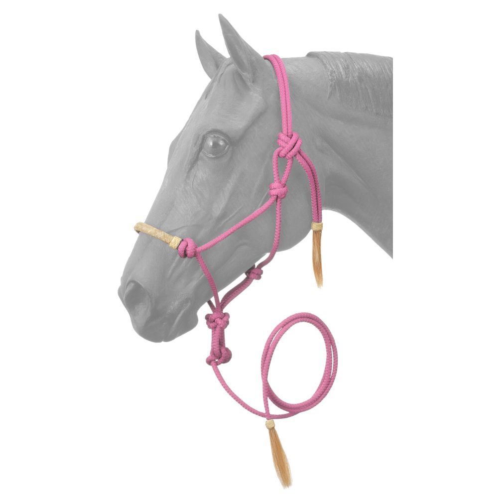 Tough1 Rawhide Noseband Rope Halter with Lead