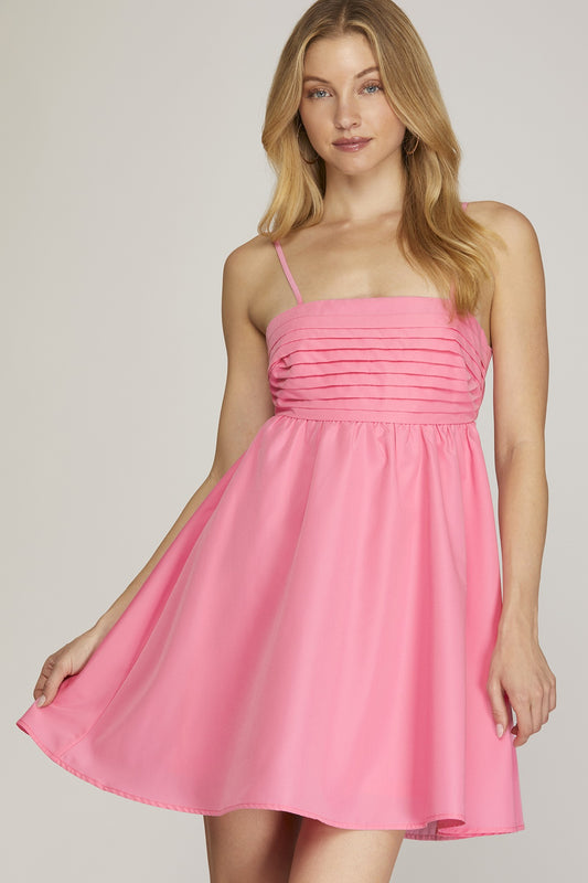 Pink Tie Back Babydoll Dress