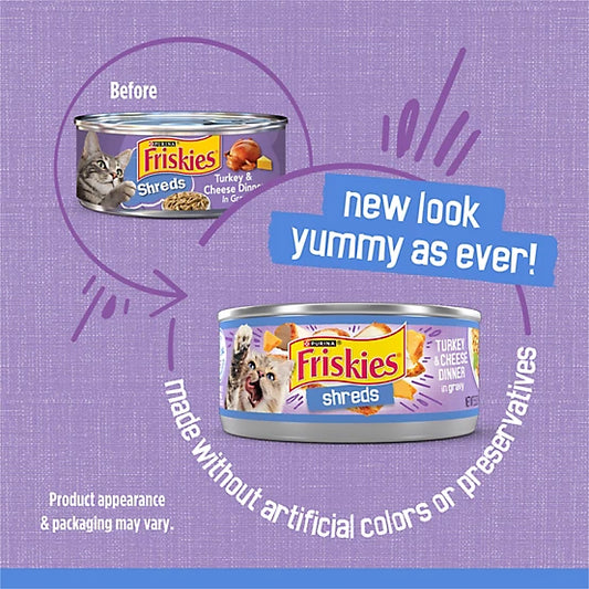 Friskies Shreds Turkey & Cheese Dinner In Gravy Wet Cat Food
