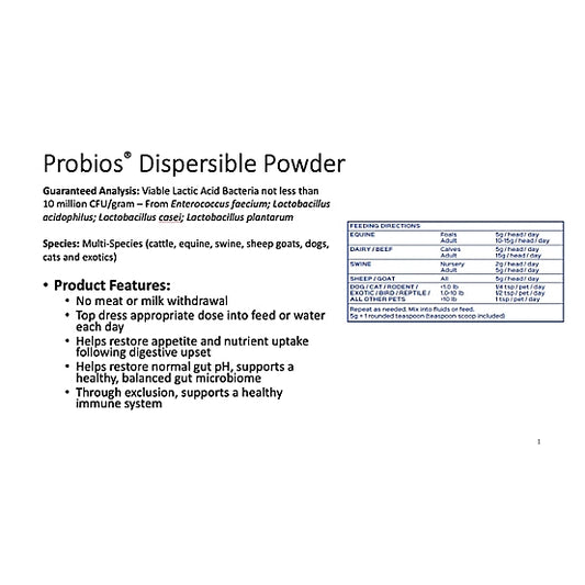 Probios Dispersible Horse and Livestock Probiotic Powder