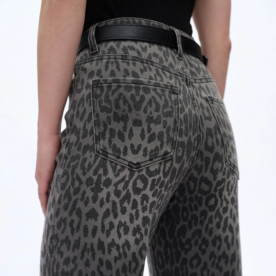Bayeas High Rise Leopard Print Wide Leg Pants