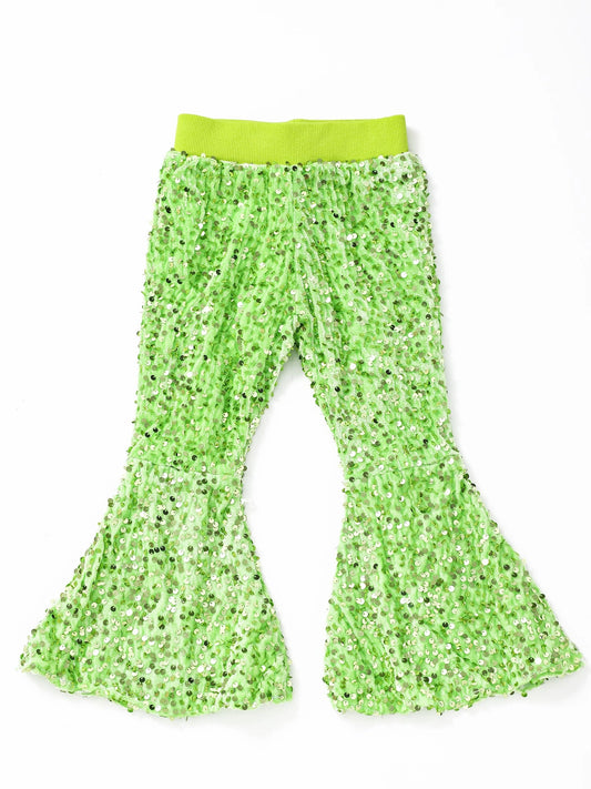 Little Girl's Lime Green Sequin Pants