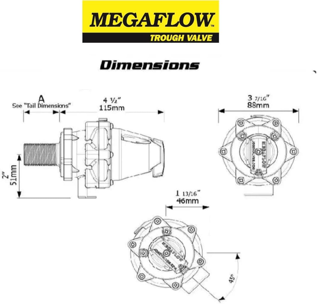 Jobe Valves Megaflow Trough Valve 1"
