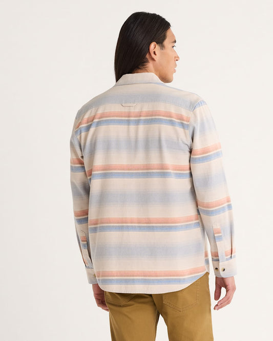 Pendleton Striped Beach Shack Cotton Shirt in Natural Multi Stripe