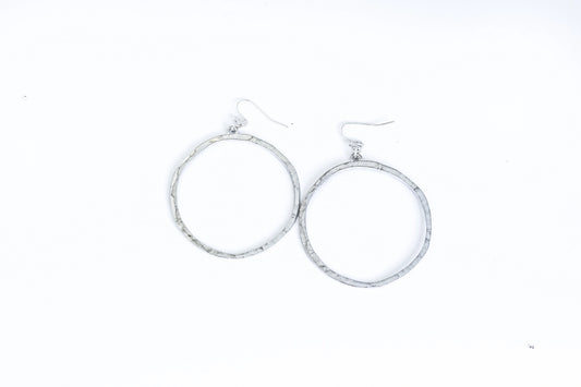 West & Co Burnished Silver Circle Outline Earrings