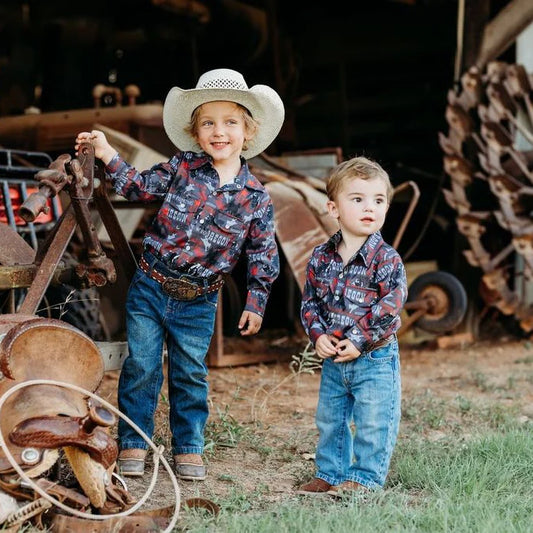 Shea Baby Rodeo Road Black Long Sleeve Pearl Snap Shirt