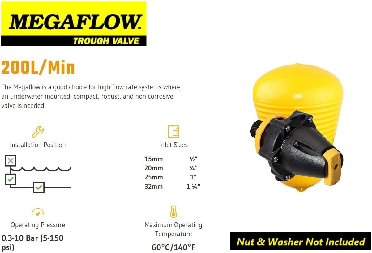 Jobe Valves Megaflow Trough Valve 1"