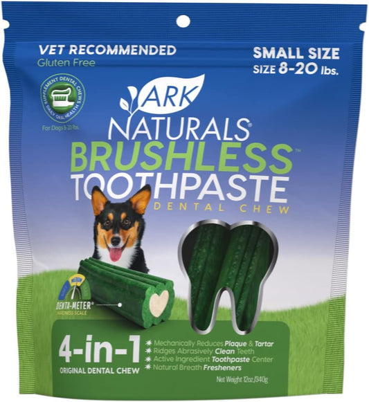 Ark Naturals Brushless Toothpaste Dental Chews for Small Dogs