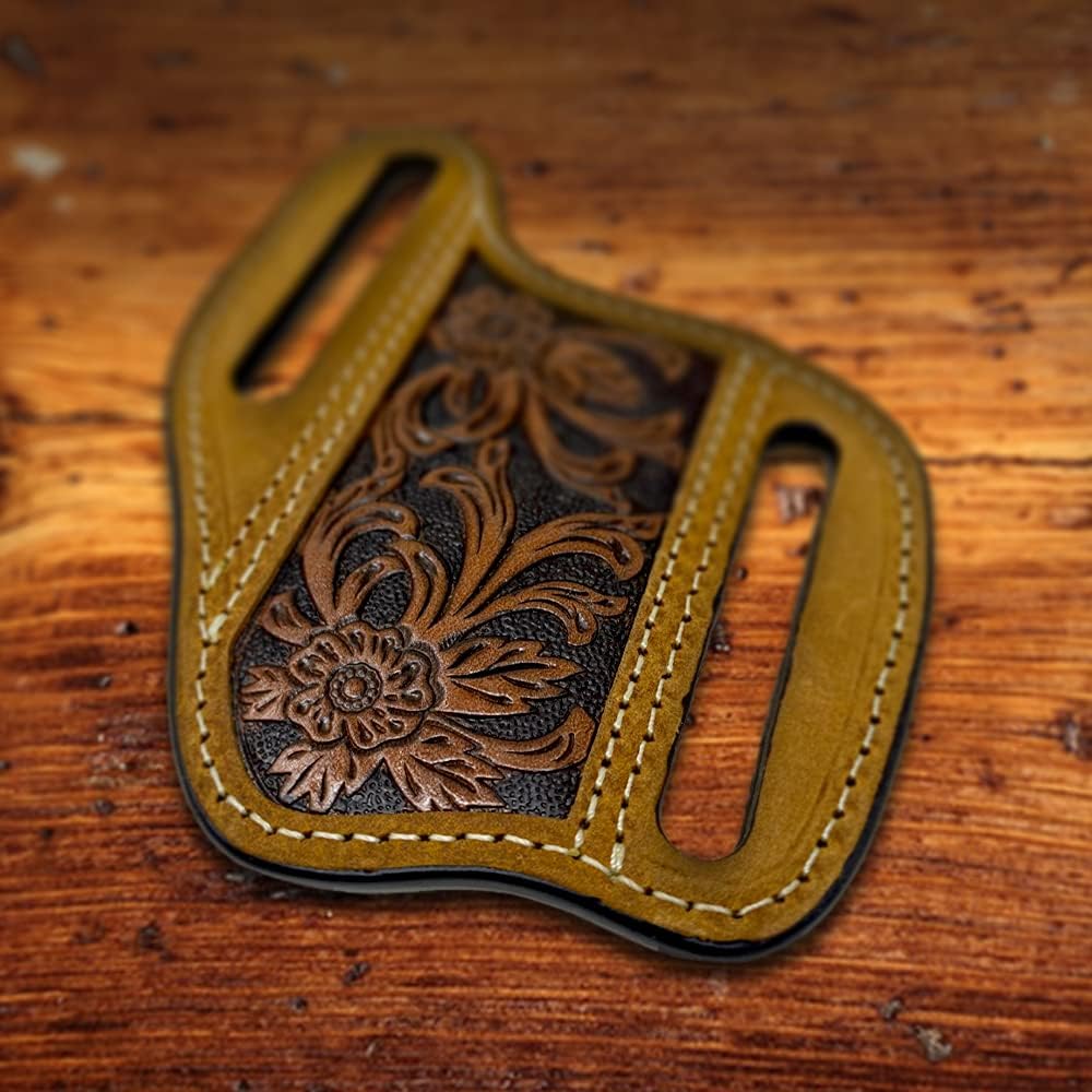 Ariat Medium Brown Floral Embossed Knife Sheath