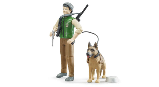 Bruder Bworld Forest Ranger with Dog and Equipment