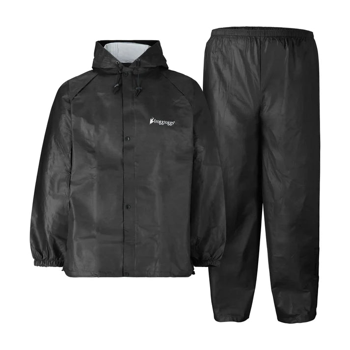 Frogg Toggs Men's Pro Lite 2-Piece Waterproof Rain Suit in Black