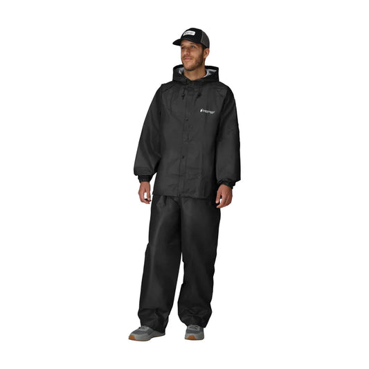 Frogg Toggs Men's Pro Lite 2-Piece Waterproof Rain Suit in Black