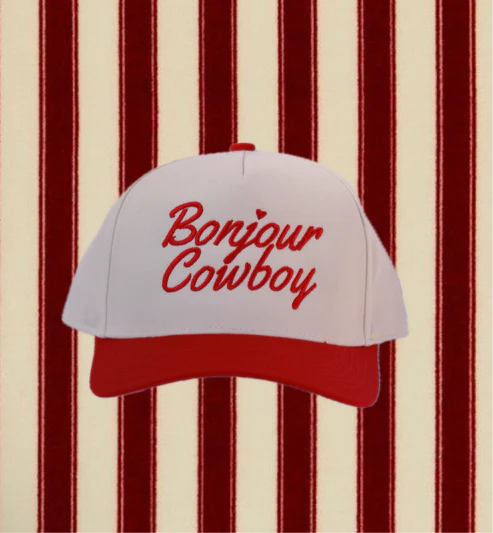 Bonjour Cowboy Red and White Cap